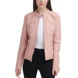 NWT-Guess Faux Leather Jacket Dusty Pink